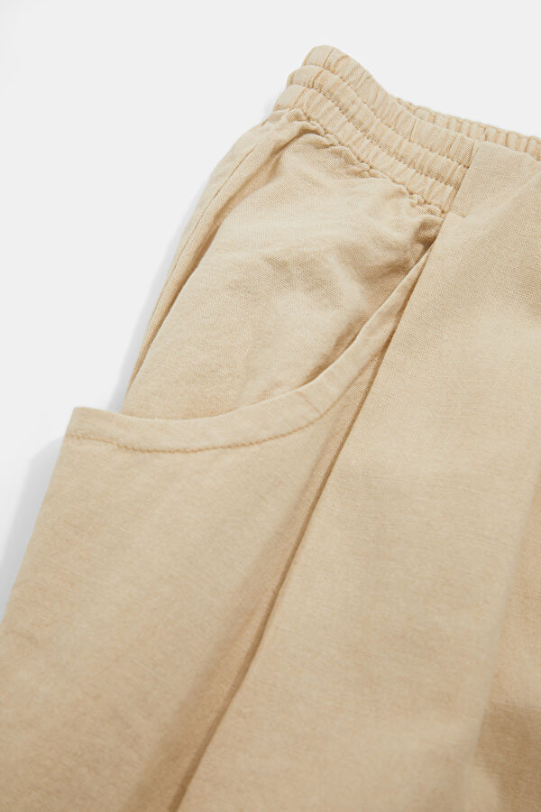 Bej Wide Leg Kadın Pantolon 4
