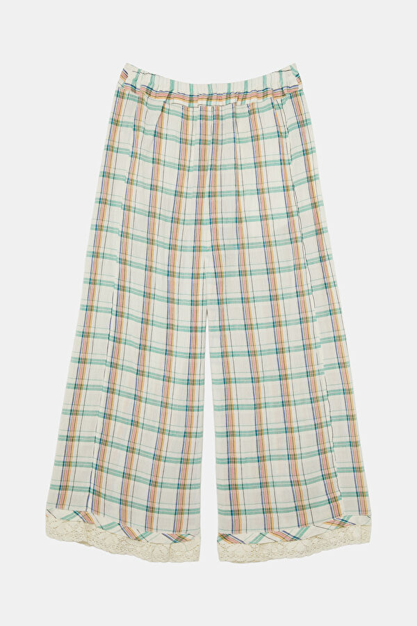 Çok Renkli Wide Leg Kadın Pantolon 2