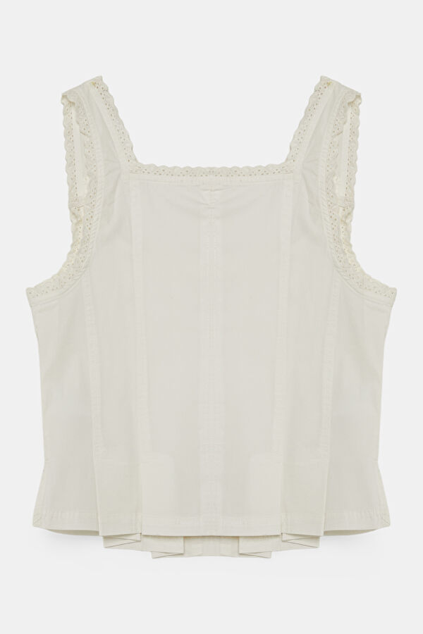 White Sleeveless Women's Blouse 2