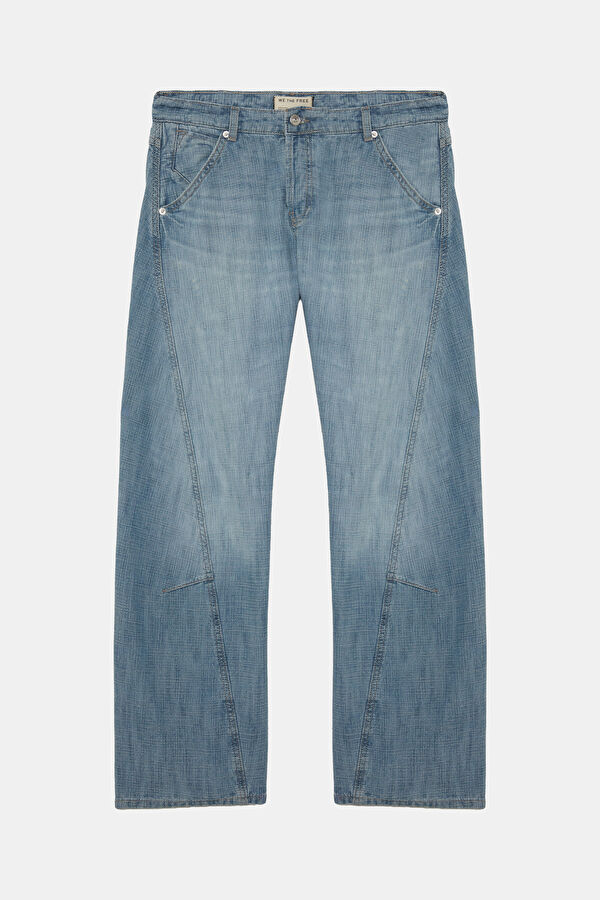 Light Blue Wide Leg Women's Trousers