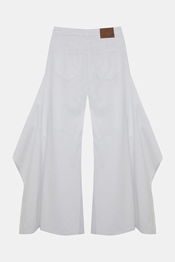 Beyaz Wide Leg Kadın Pantolon 2