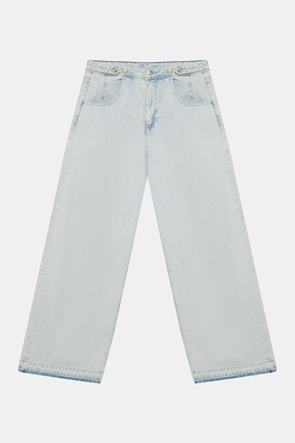 Ice Blue Wide Leg Women's Pants