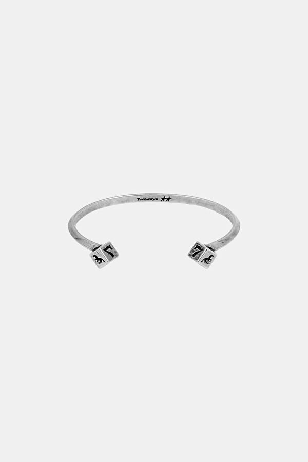 Dice Bangle Silver Plated Bracelet