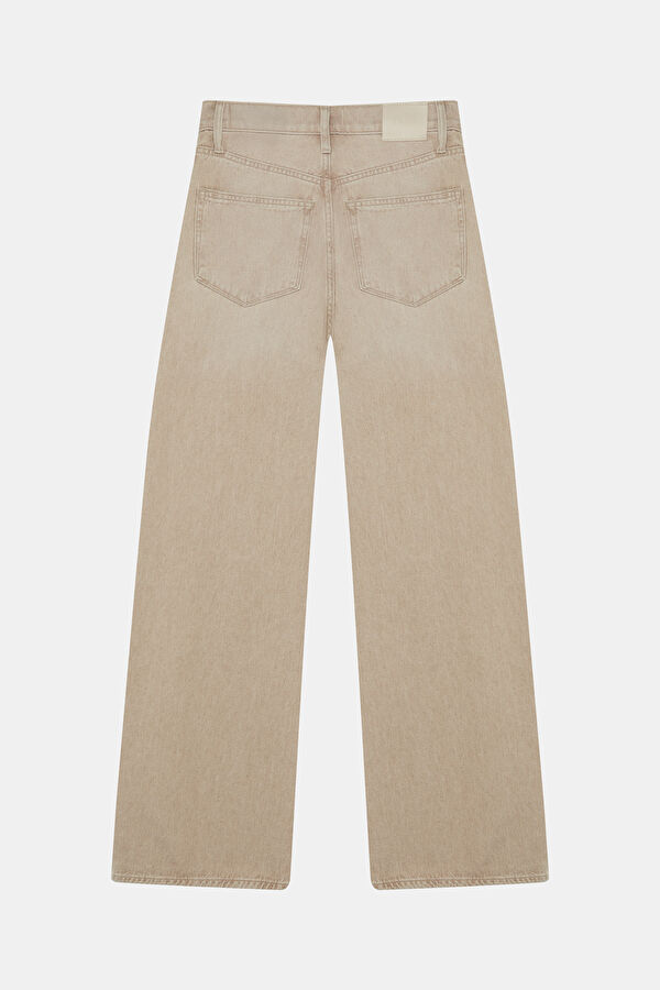 Cream Wide Leg Women's Jeans 2