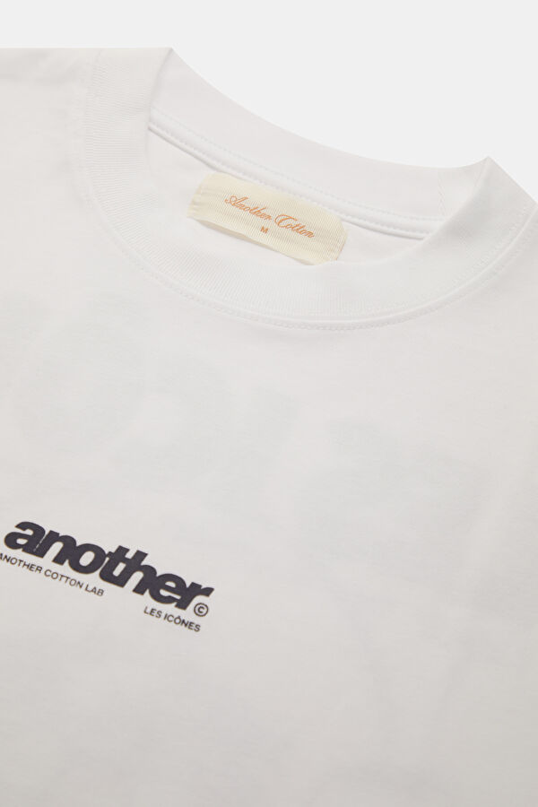 Men's Relaxed Fit White Crew Neck Printed T-Shirt 3