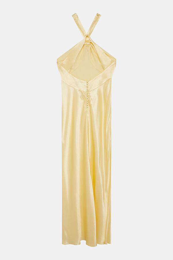 Light Yellow Polka Dot Women's Dress 2