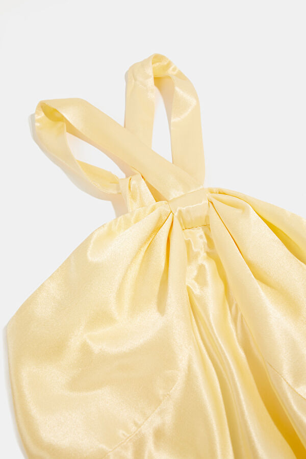 Light Yellow Polka Dot Women's Dress 3