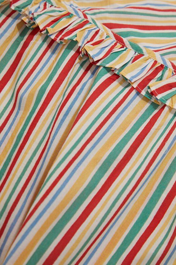 Multicolored Striped Pattern Women's Dress 4