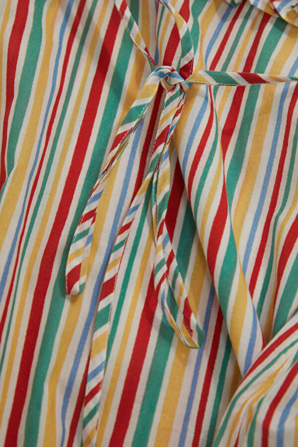 Multicolored Striped Pattern Women's Dress 5