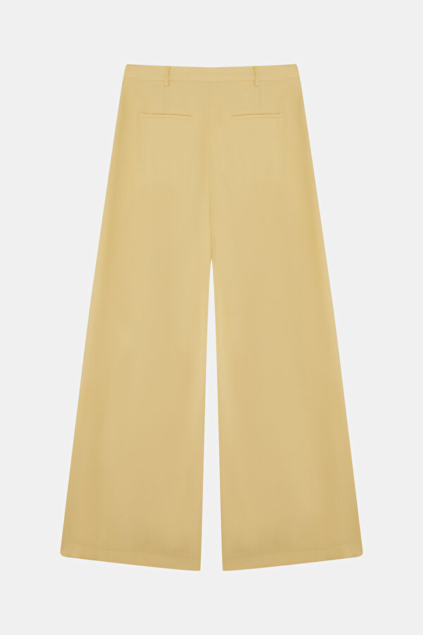 Relax Kalıp Açık Sarı Wide Leg Modal Kadın Pantolon 2