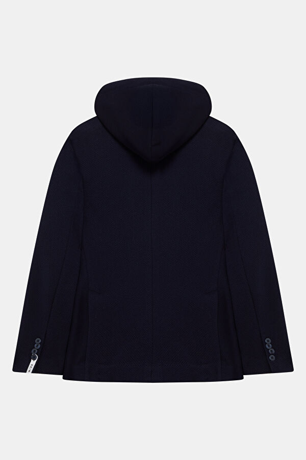 Navy Buttoned Women's Jacket 2