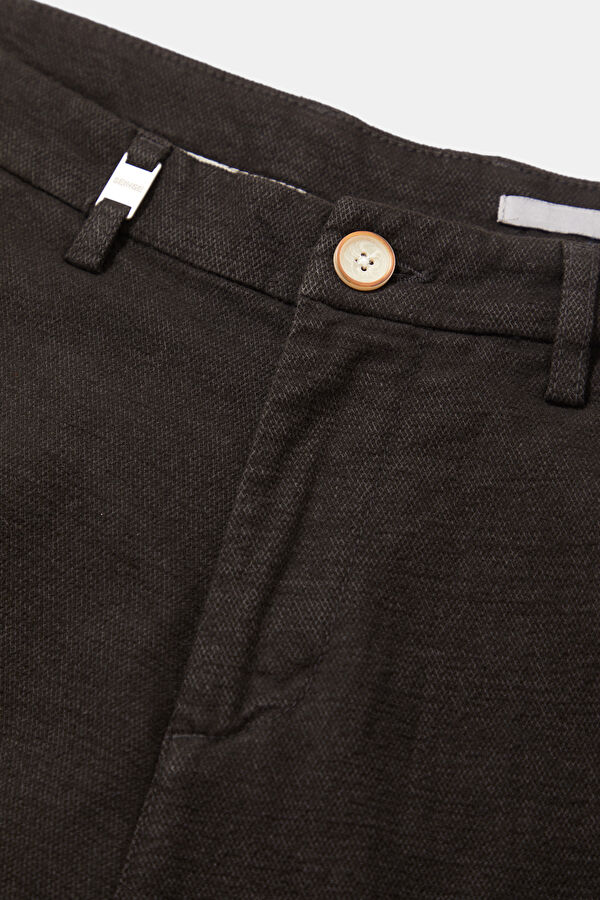 Anthracite Straight Cotton Elastane Men's Pants 3