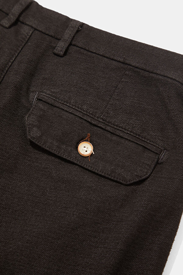 Anthracite Straight Cotton Elastane Men's Pants 4