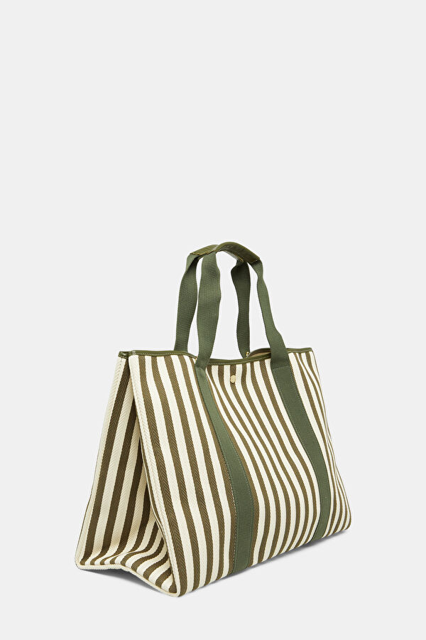 Traversée XXL Khaki Striped Bag 3