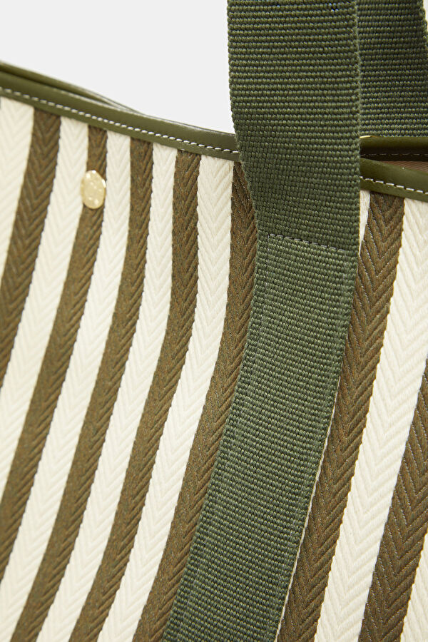 Traversée XXL Khaki Striped Bag 5