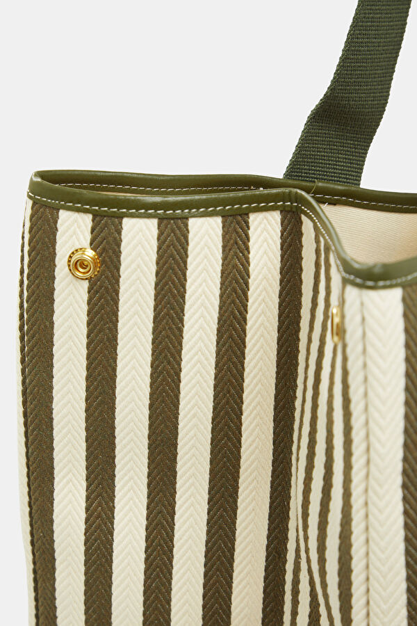 Traversée XXL Khaki Striped Bag 6