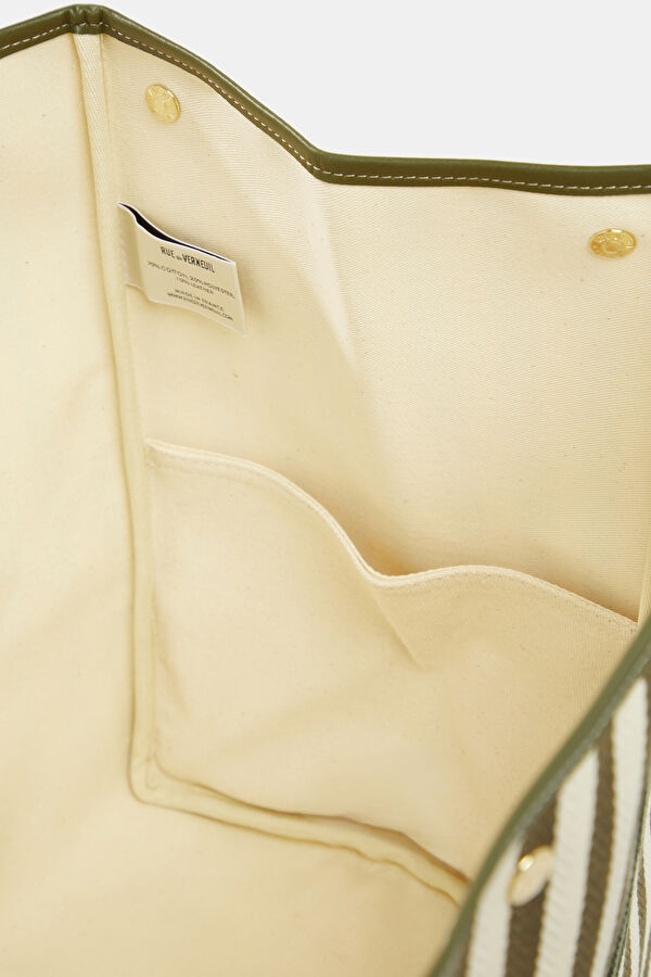 Traversée XXL Khaki Striped Bag 7