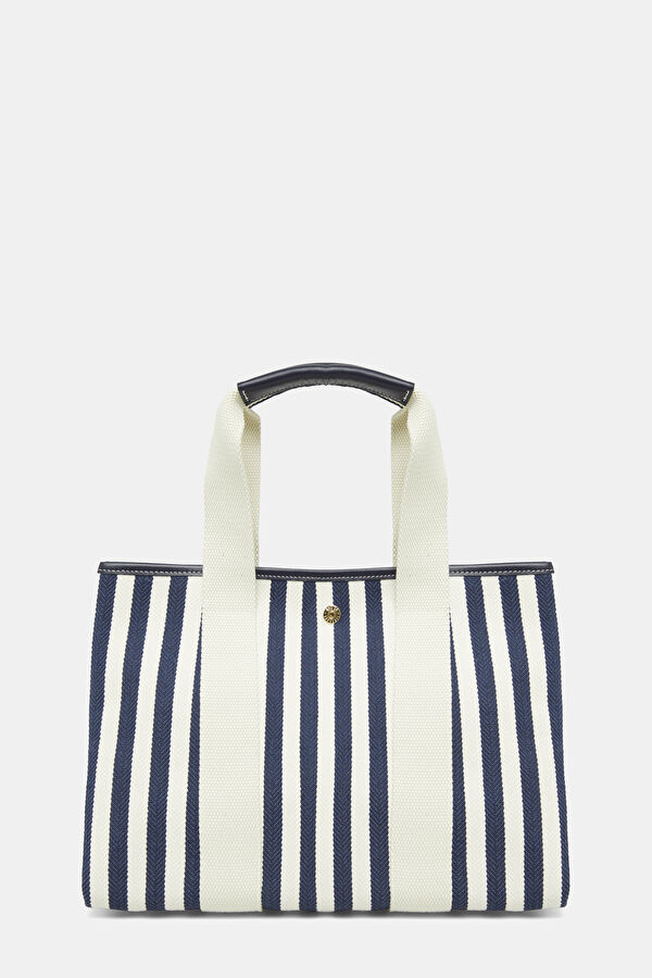 Traversée M Navy Striped Bag