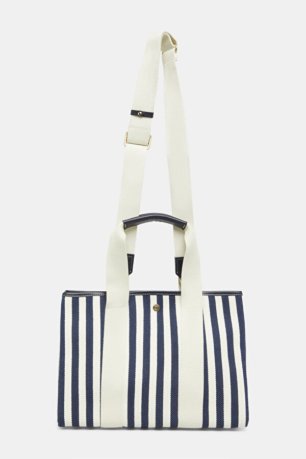 Traversée M Navy Striped Bag 2