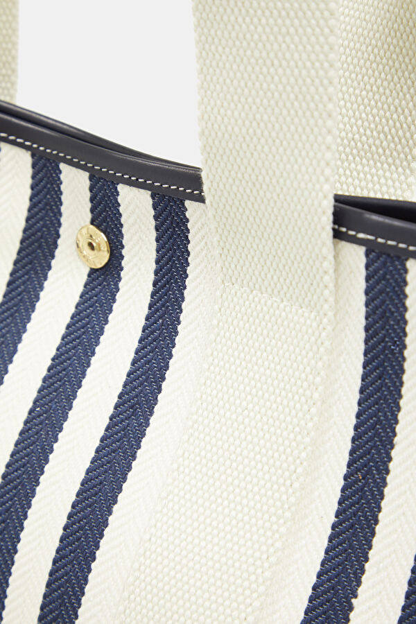 Traversée M Navy Striped Bag 5