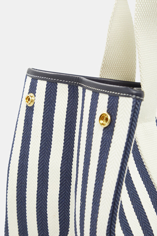 Traversée M Navy Striped Bag 6