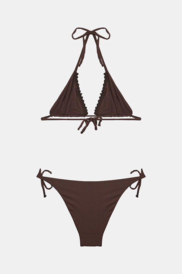 Dark Brown Patterned Women's Bikini 2