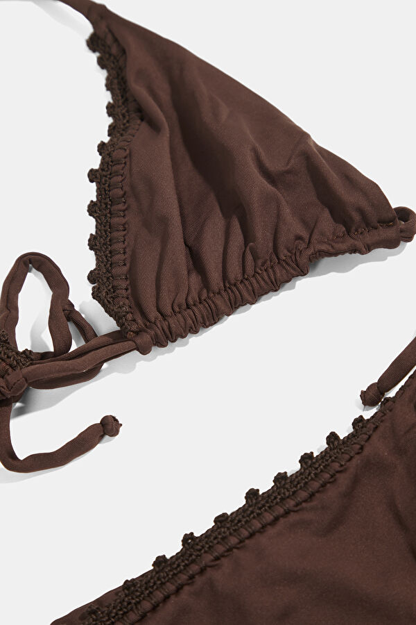 Dark Brown Patterned Women's Bikini 4
