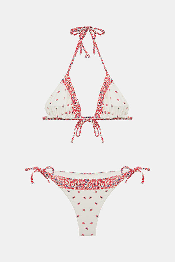 White Patterned Women's Bikini