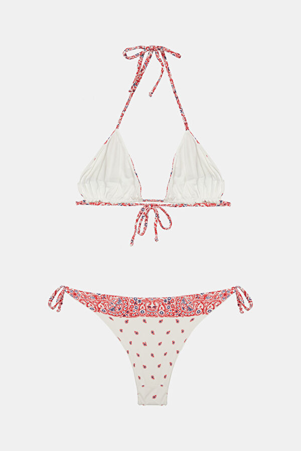 White Patterned Women's Bikini 2