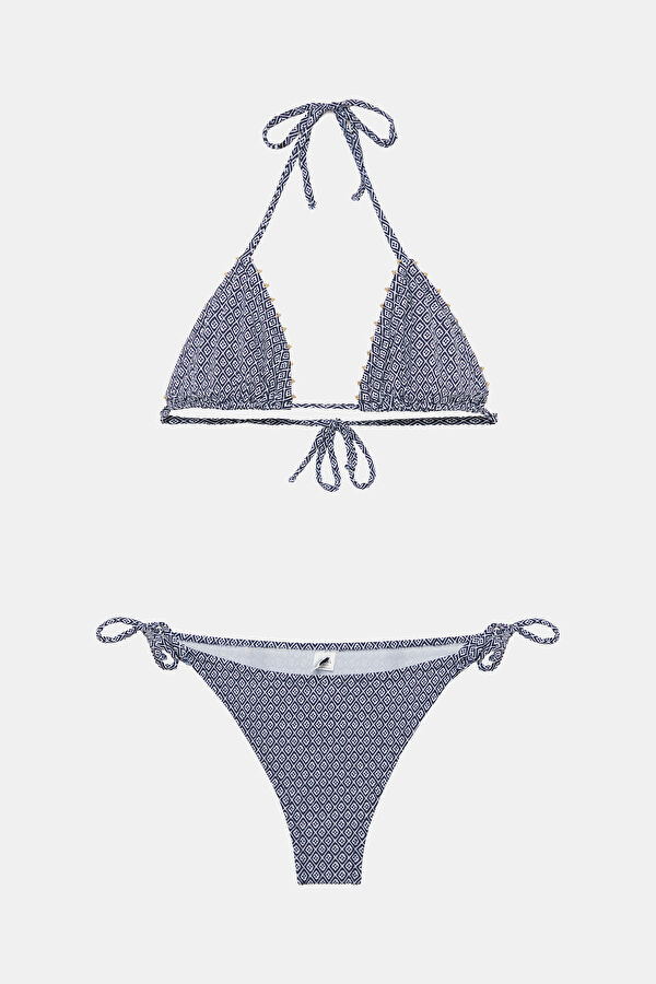Lacivert Desenli Kadın Bikini