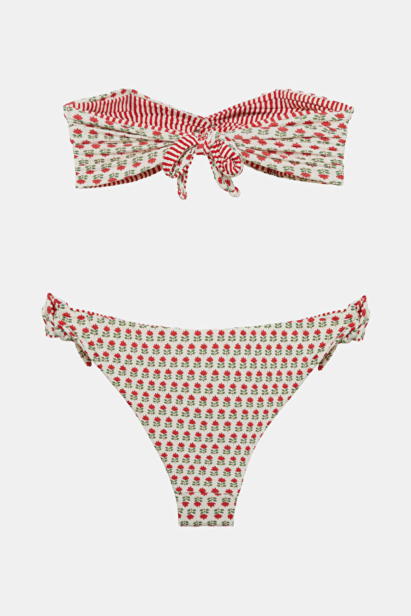 Beyaz Desenli Kadın Bikini 2