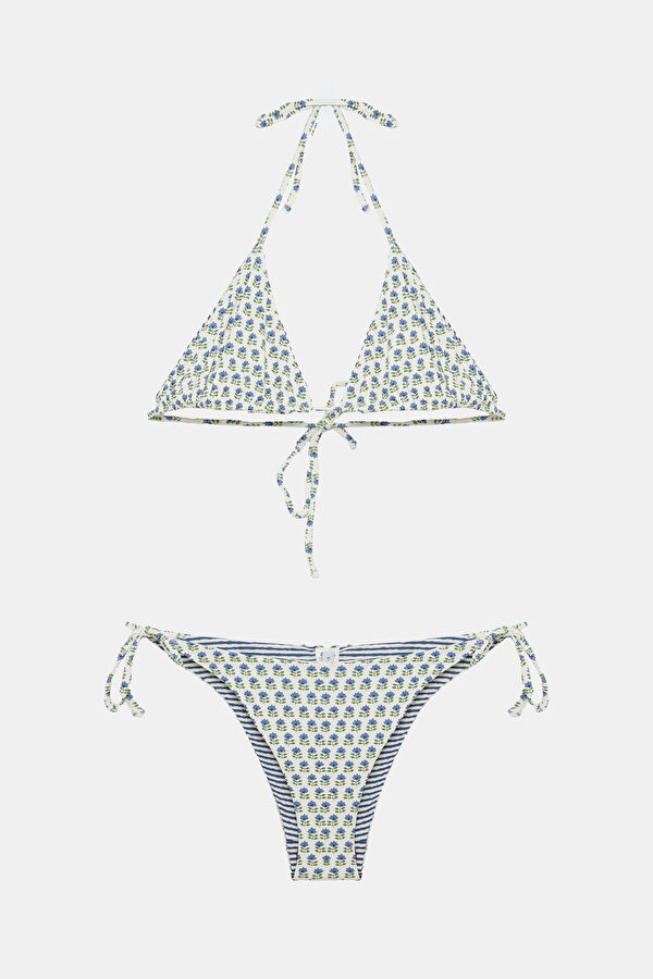 White Patterned Women's Bikini