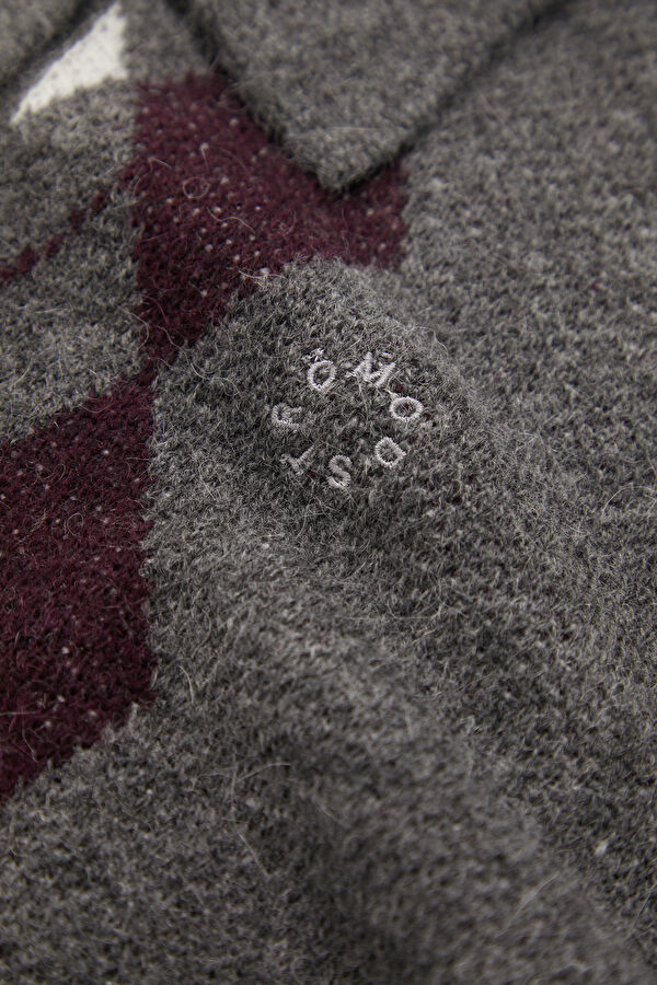 Gray Melange Plaid Women's Sweater 4