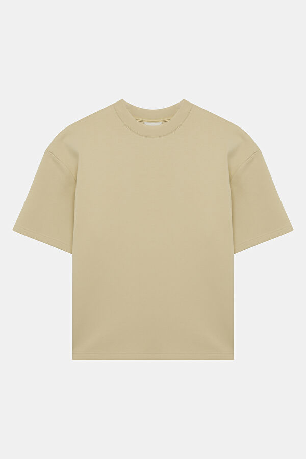 Relax Fit Yellow Crew Neck Printed Men's T-Shirt