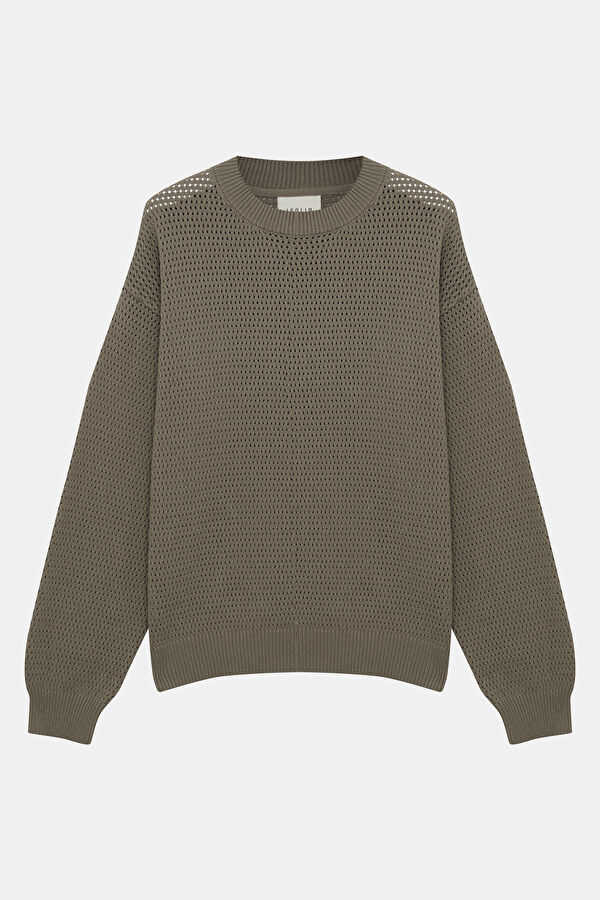 Beige Knitted Men's Sweater