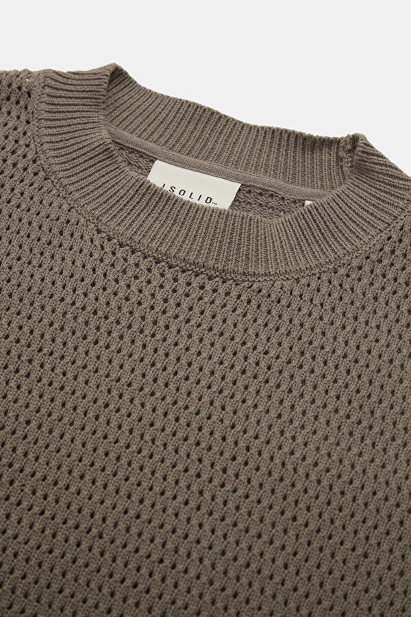 Beige Knitted Men's Sweater 2