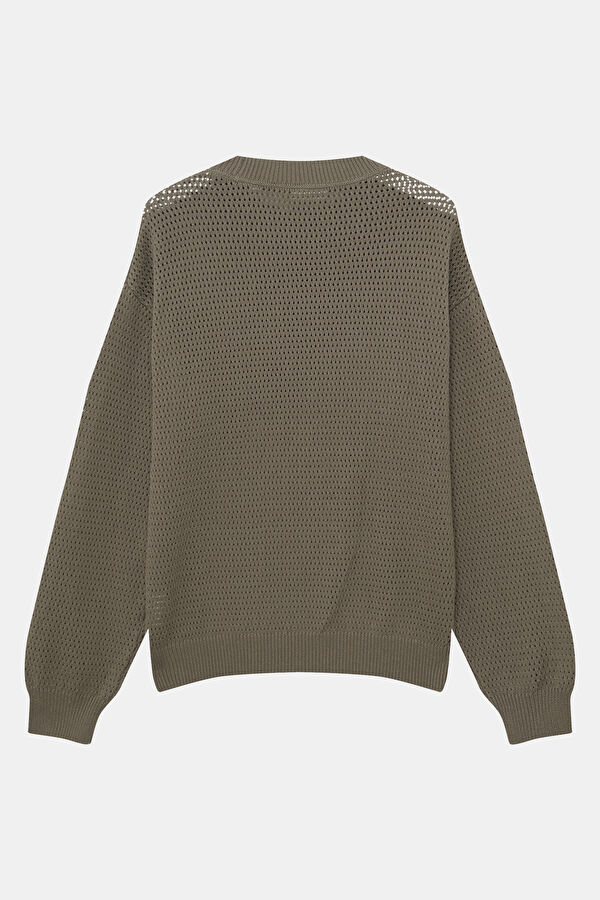 Beige Knitted Men's Sweater 4