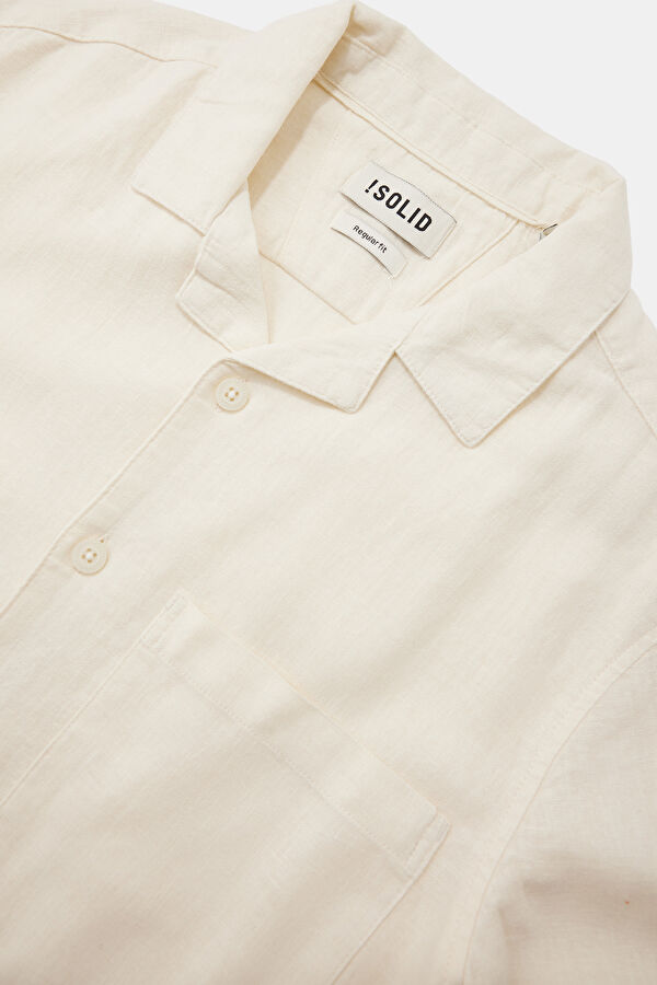 White Resort Collar Men's Shirt 3
