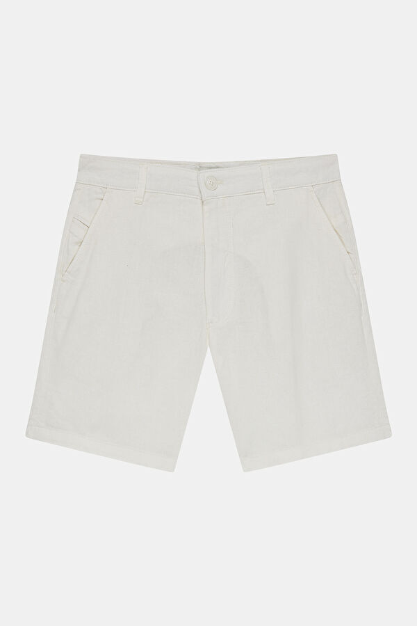 White Linen Viscose Men's Shorts