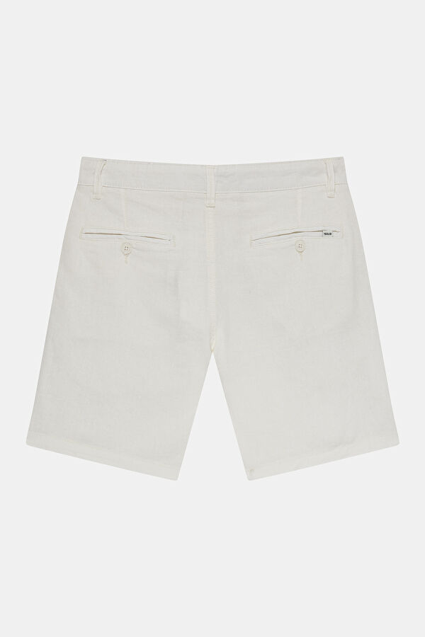 White Linen Viscose Men's Shorts 2