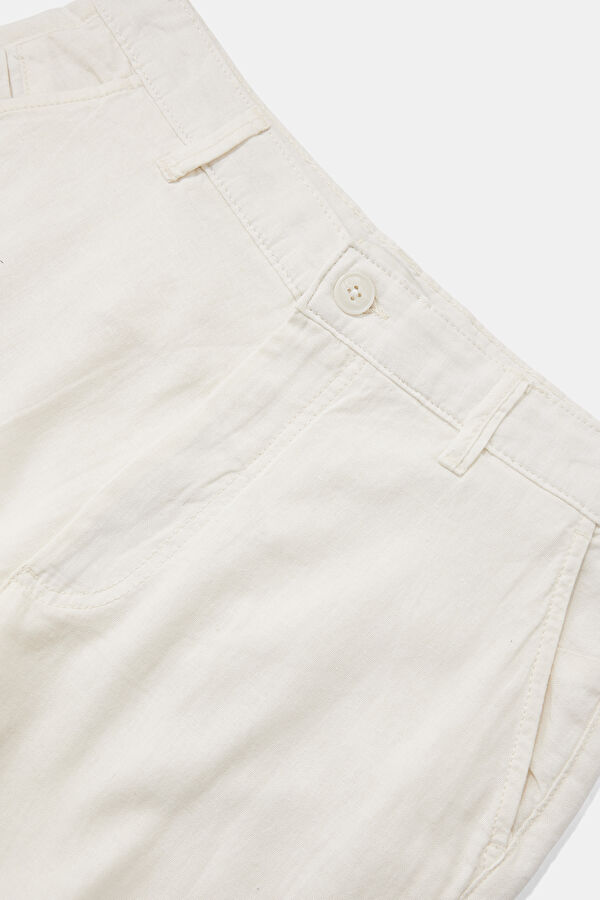 White Linen Viscose Men's Shorts 3