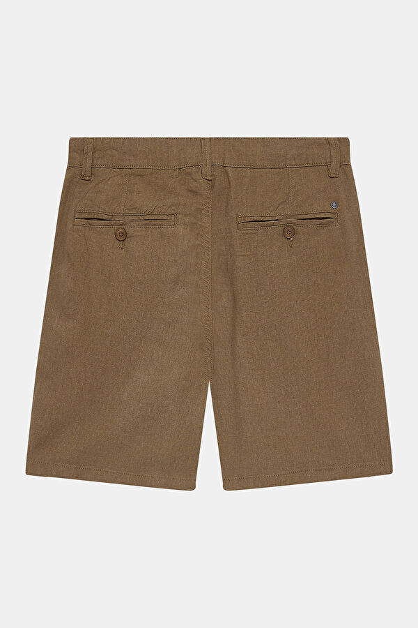 Brown Linen Viscose Men's Shorts 2