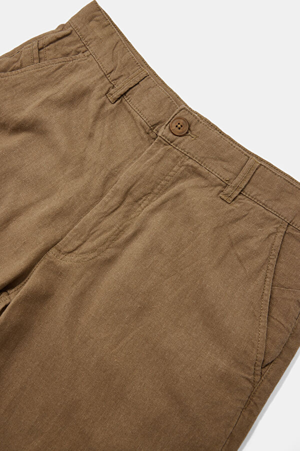 Brown Linen Viscose Men's Shorts 3