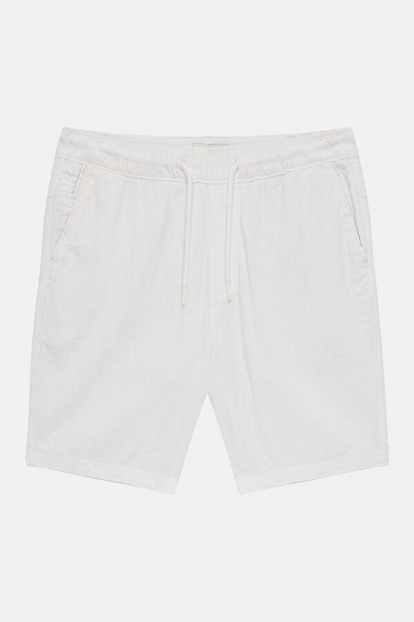 White Linen Viscose Men's Shorts
