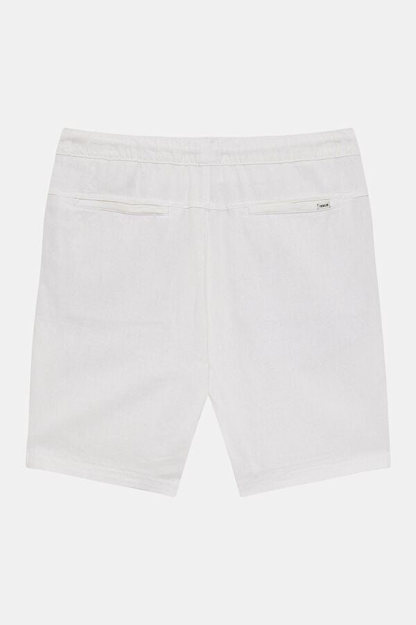 White Linen Viscose Men's Shorts 2