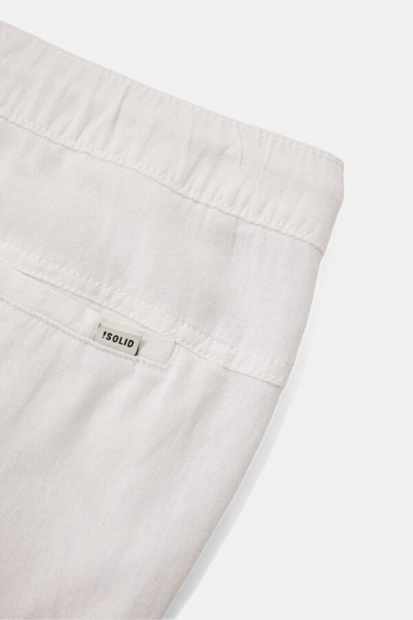 White Linen Viscose Men's Shorts 4