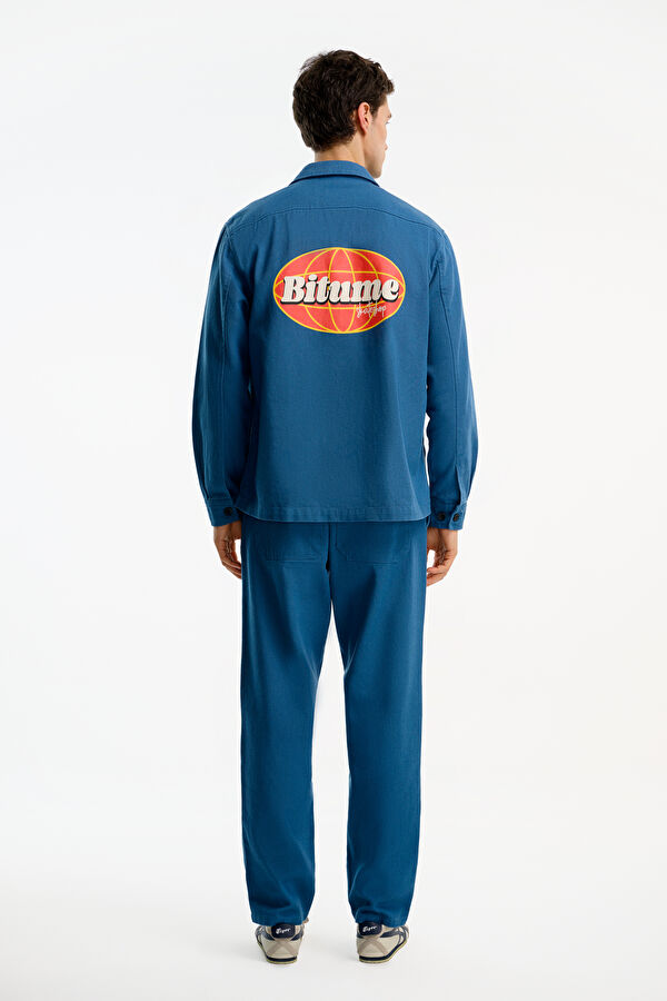 Blue Buttoned Men's Jacket 2