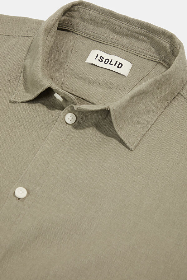 Khaki Resort Collar Men's Shirt 3