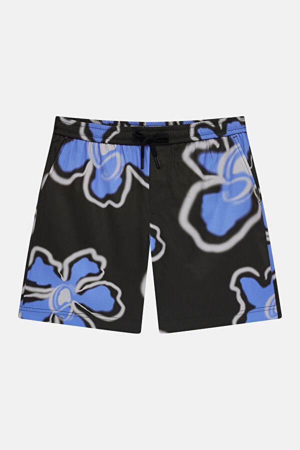 Multicolored Patterned Linen Viscose Men's Shorts