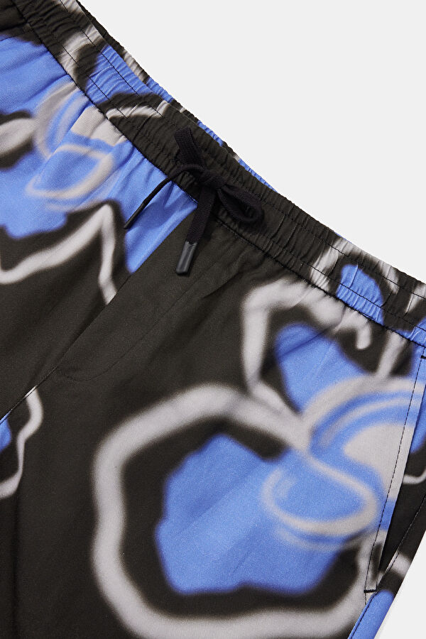 Multicolored Patterned Linen Viscose Men's Shorts 3